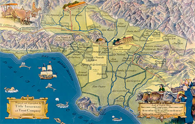The Old Spanish & Mexican Ranchos of Los Angeles County Title Insurance and Trust Company Gerald Eddy, cartographer, 1937