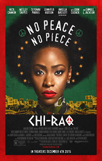 A young African American woman looks directly at the camera. Movie poster