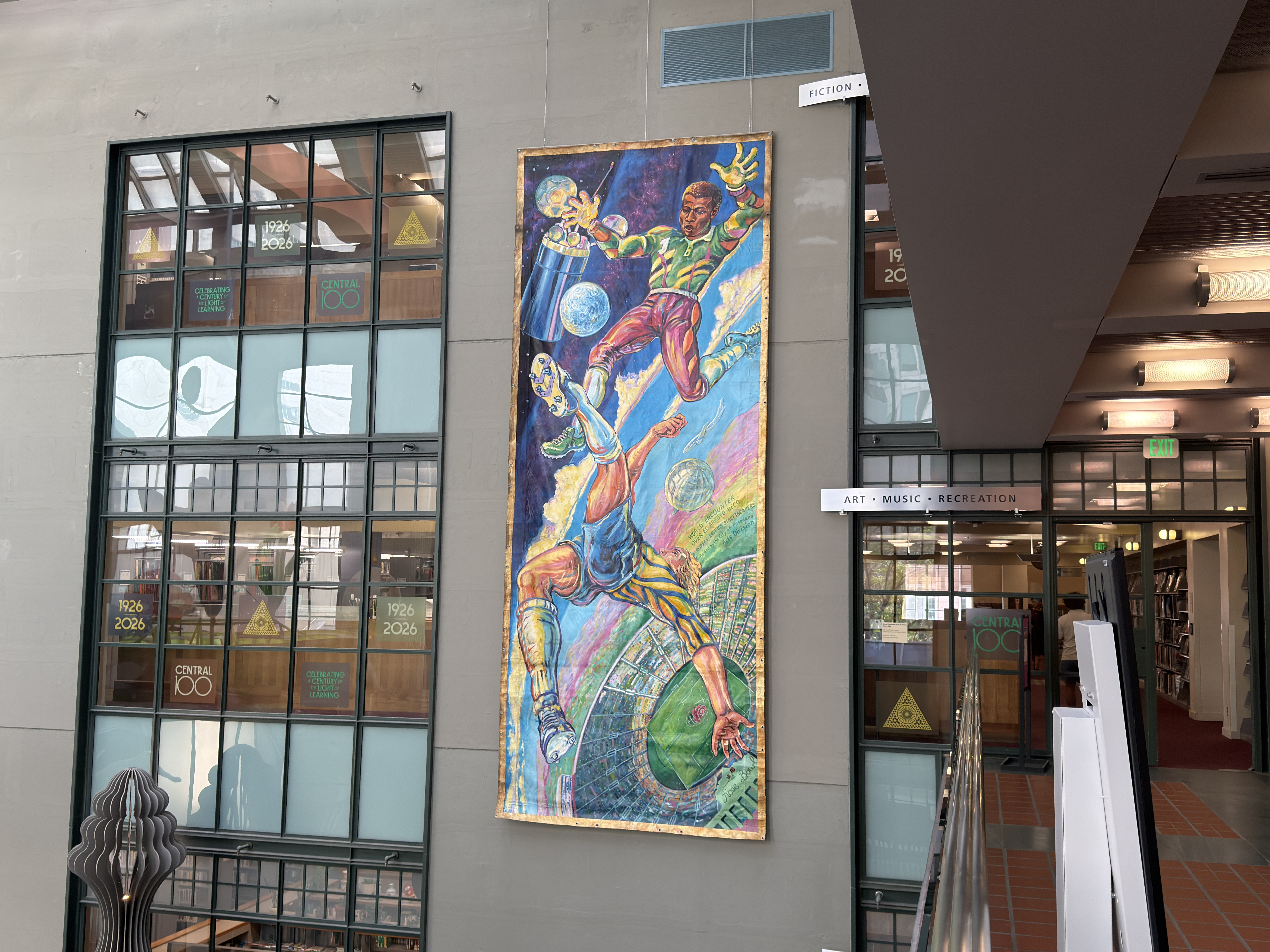 mural hanging on wall