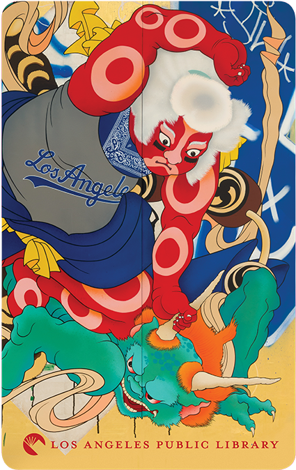 the new limited-edition LAPL library card by Gajin Fujita