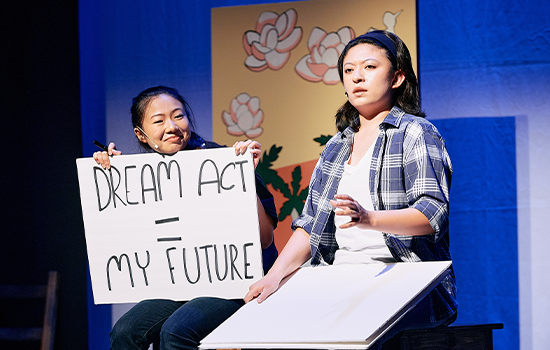 Two performers on stage