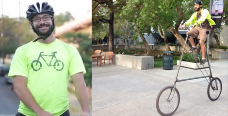 man on bike wearing a bike tshirt