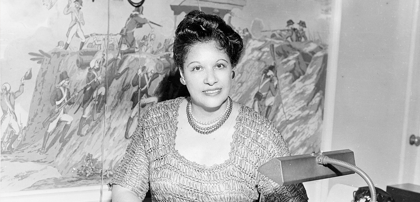 Portrait of Leontyne Butler King at desk