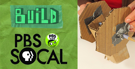 pbs logo and cardboard mars rover