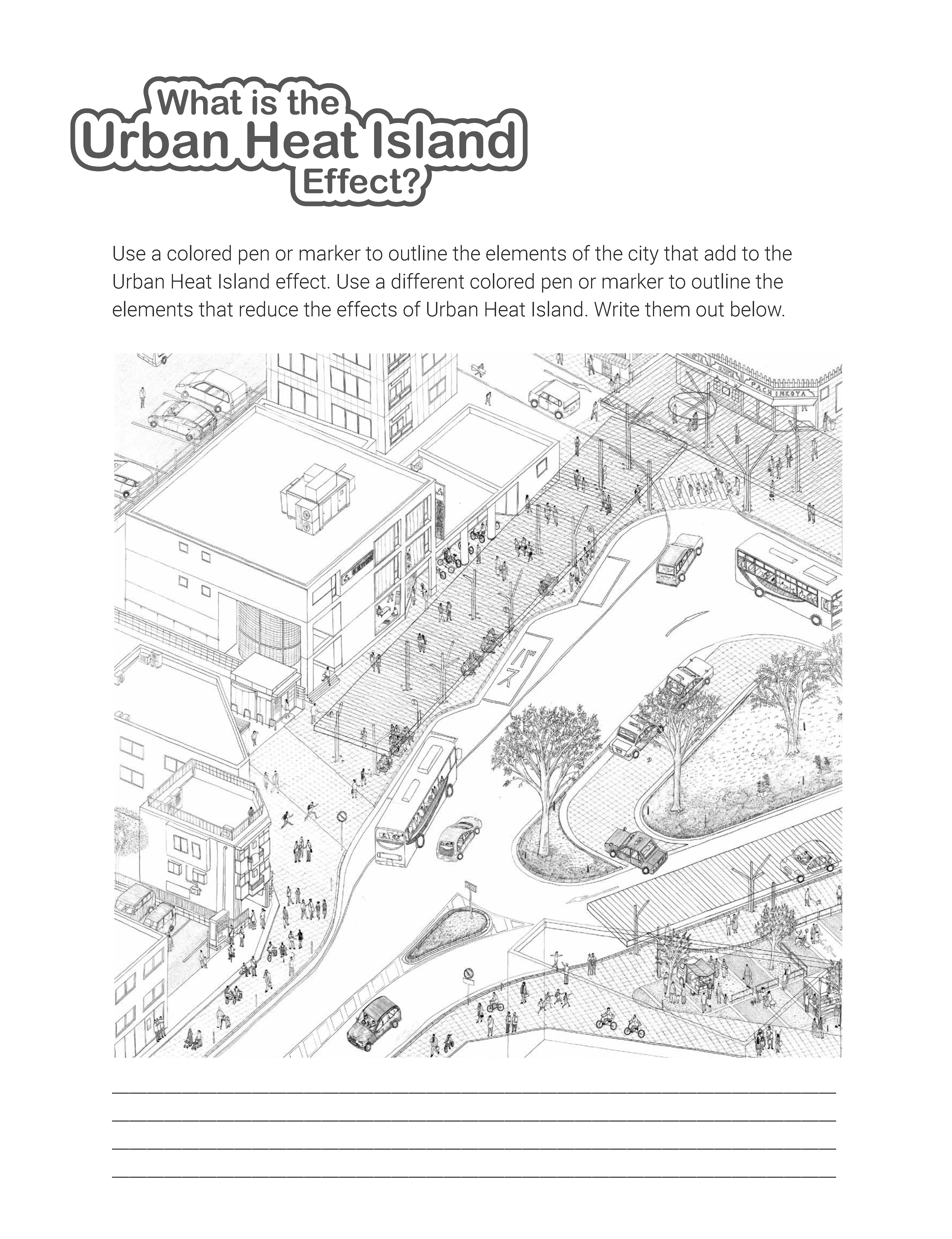 What is the Urban Heat Island Effect activity sheet cover