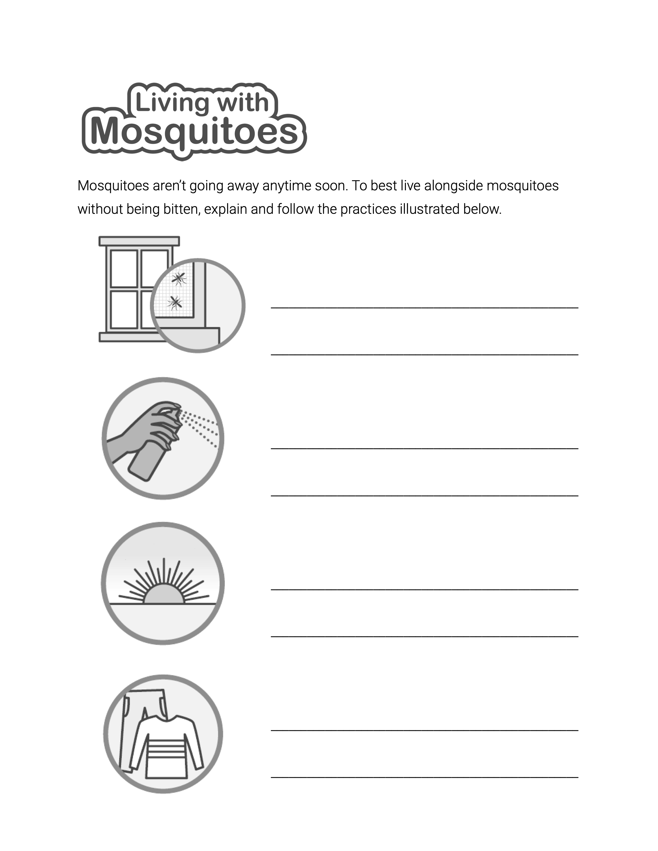 Living With Mosquitoes activity sheet cover