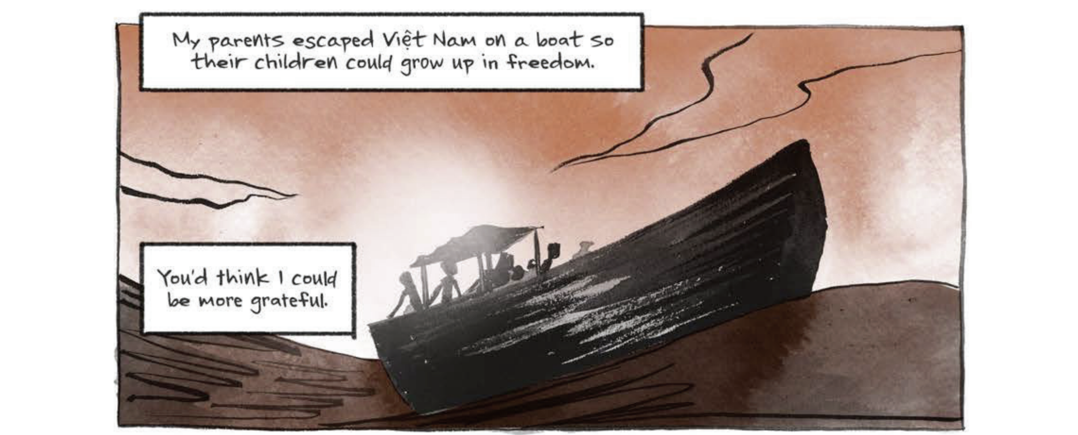 boat at sea in watercolor paint