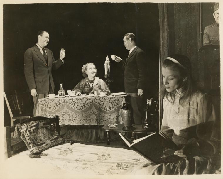 Anthony Ross, Laurette Taylor, Eddie Dowling, and Julie Haydon in the stage production The Glass Menagerie. The New York Public Library Digital Collections. 1945.