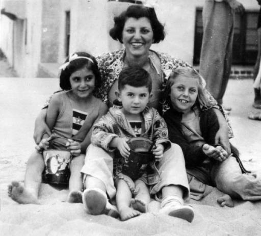 Fred Mickaelian, Jr. with his cousins at Hermosa Beach
