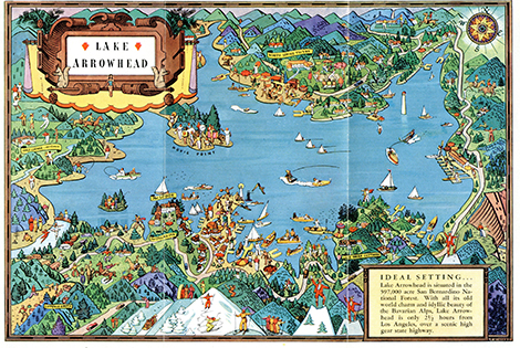 colorful map of Lake Arrowhead