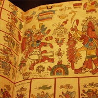 folding books written by the pre-Columbian Maya civilization