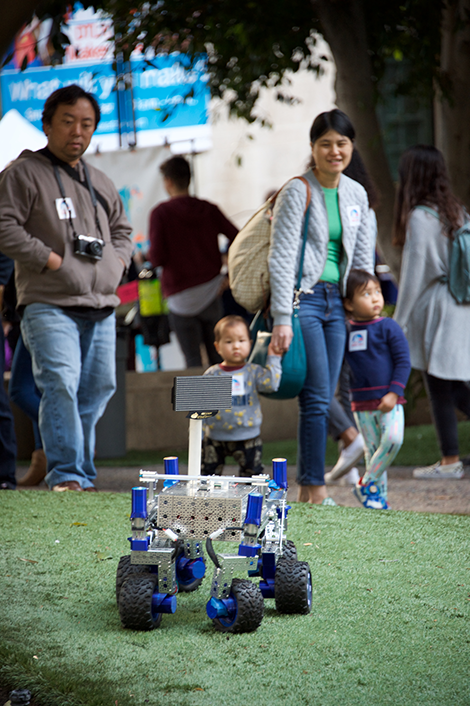 JPL Rover with family in background