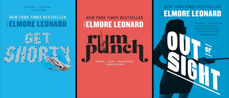 3 book covers of author Elmore Leonard