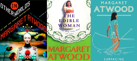 3 book covers by Margaret Atwood
