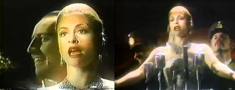 Screen grabs from the television commercial that was created during the Broadway run