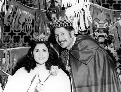 Cruz Ladesma, Mardi Gras King, posing with Mardi Gras Queen.