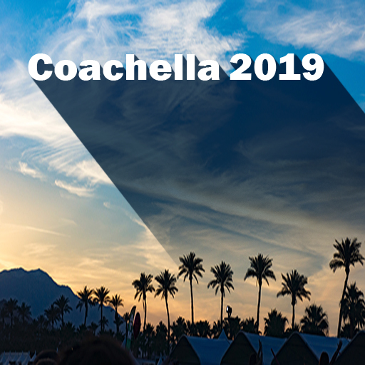 Coachella over sunset with palm trees