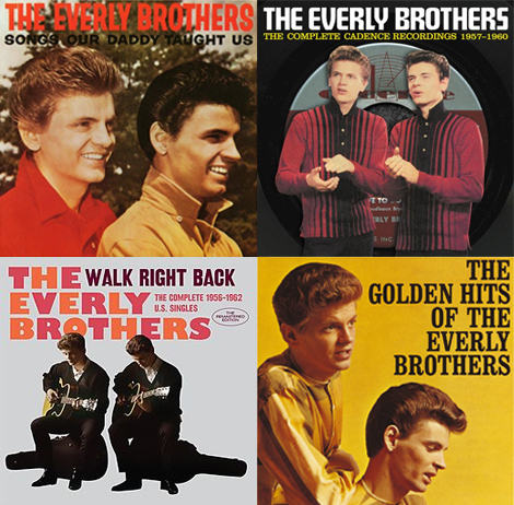 4 album covers of the Everly Brothers