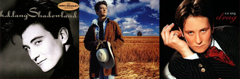 3 album covers of k.d. lang