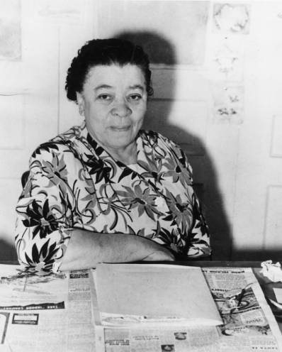 Charlotta A. Bass, publisher and editor of the California Eagle newspaper (an issue is on the table).