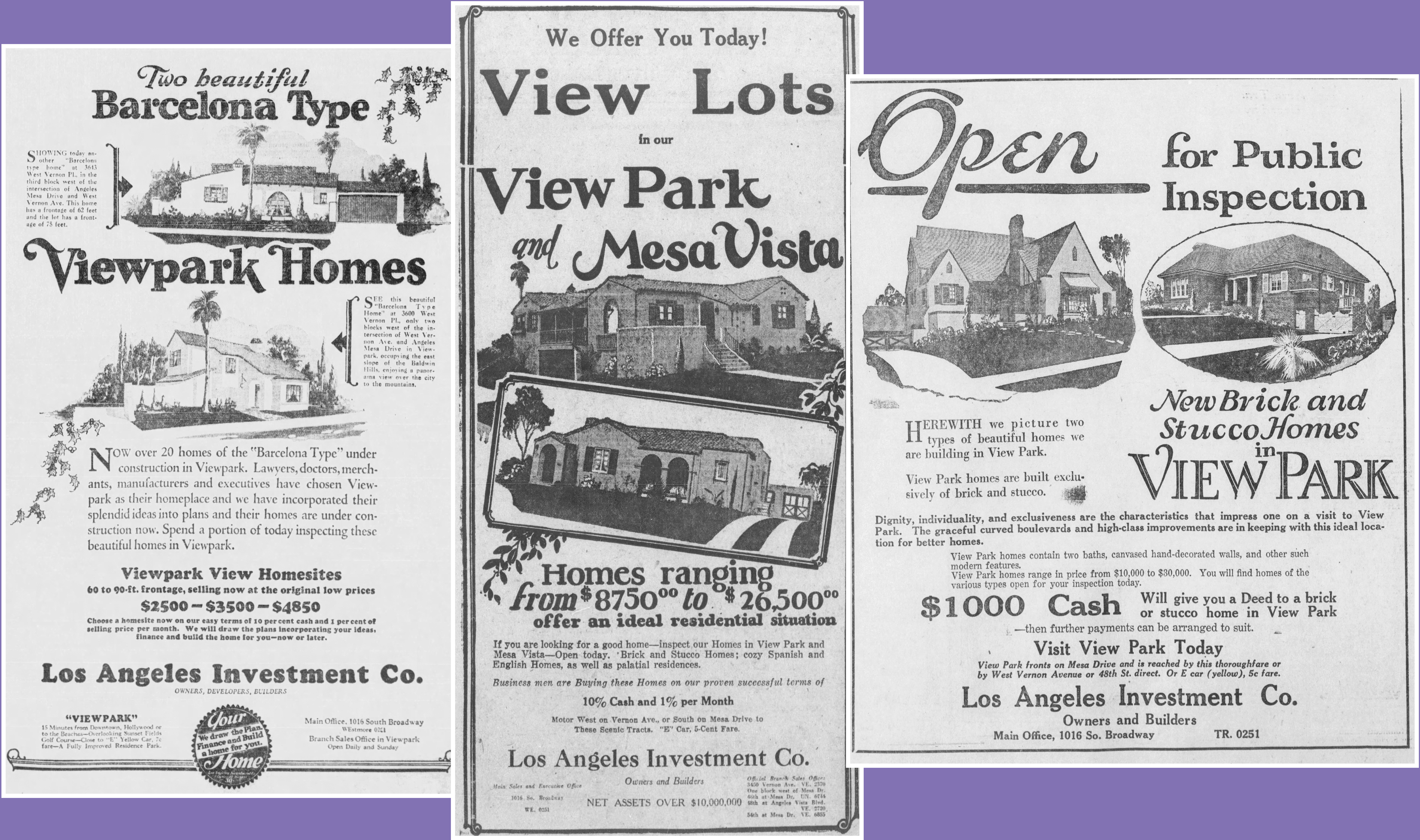 View Park advertisements