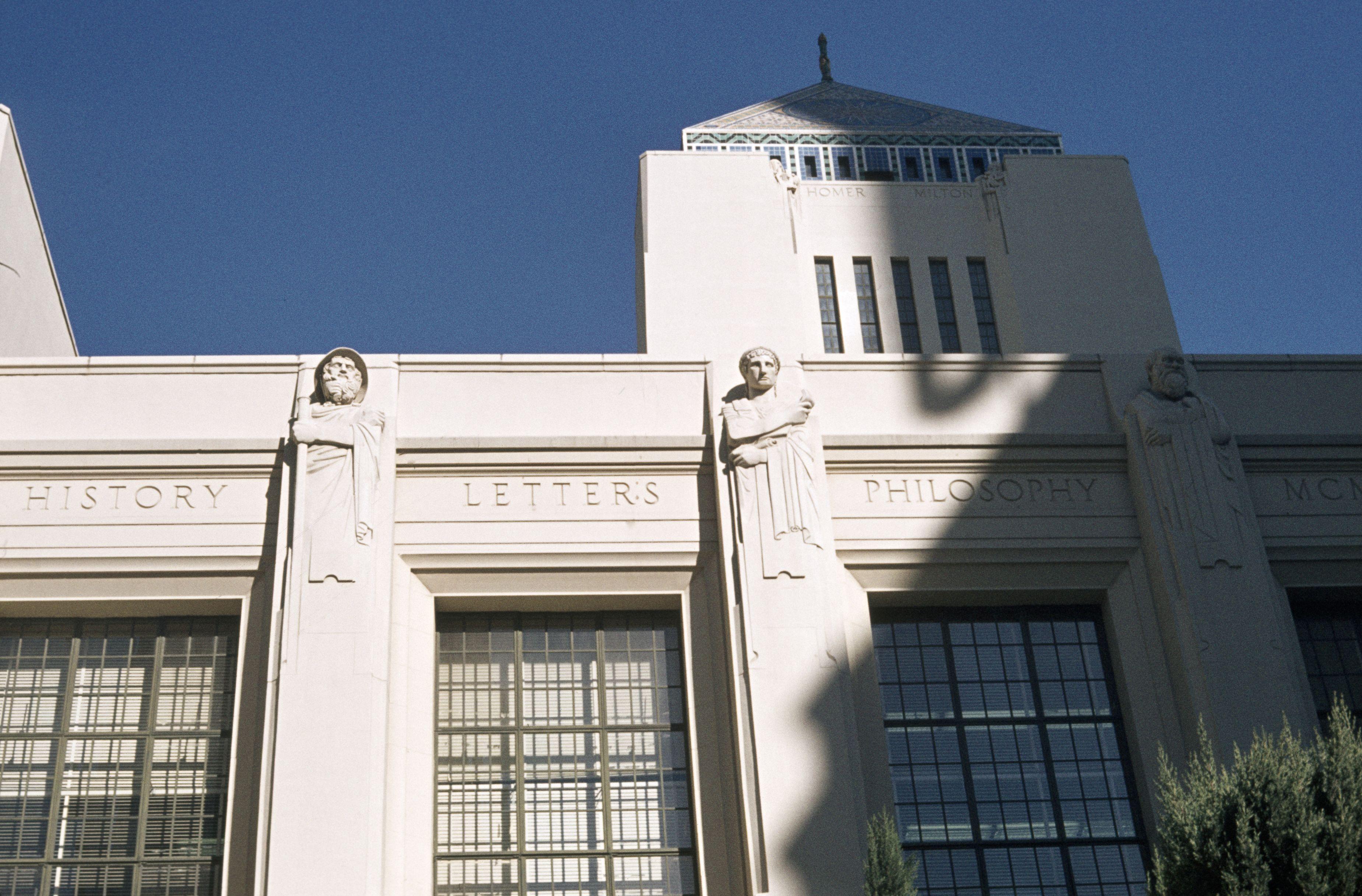 Herodotus and Virgil sculptures