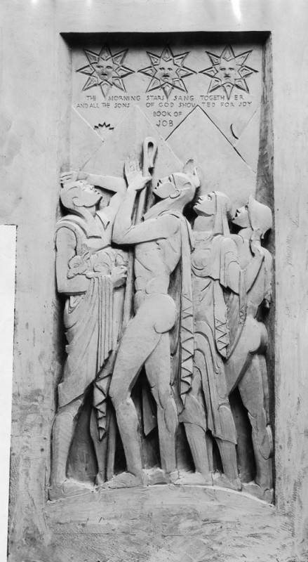 Carving representing Music 1927