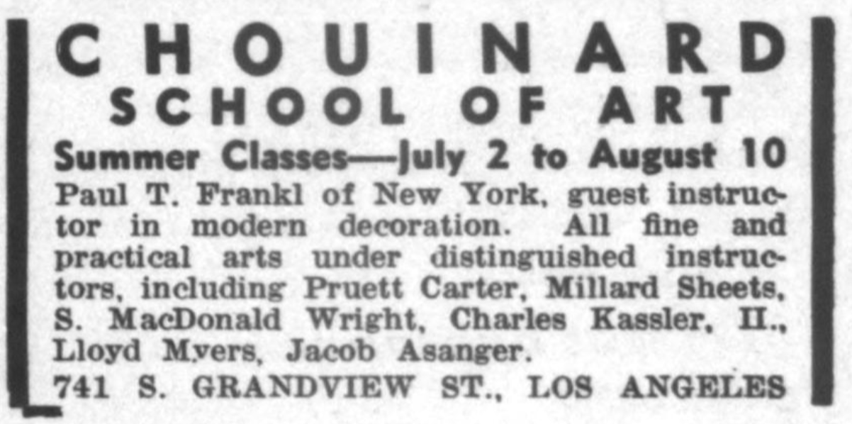 An advertisement in Art Digest 1934