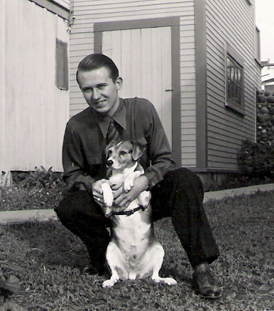 John Phillips with a dog in 1941