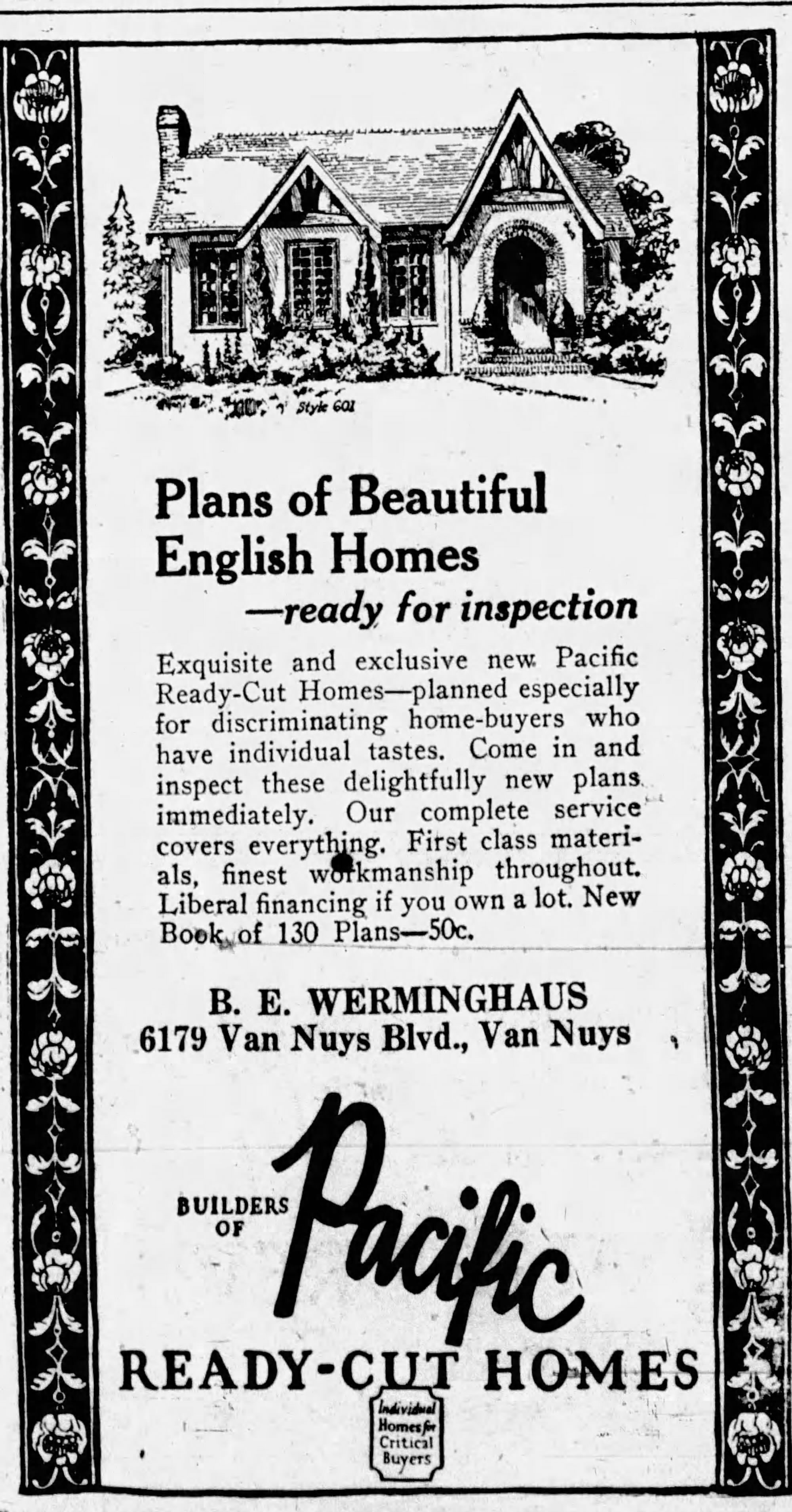 Advertisement for a DIY mail-order bungalow