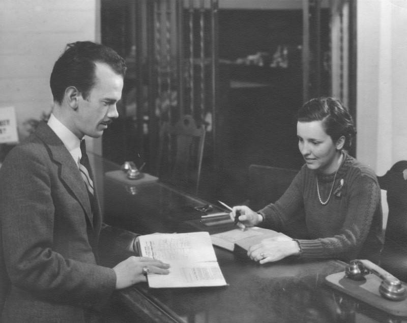 Receiving desk central library 1926