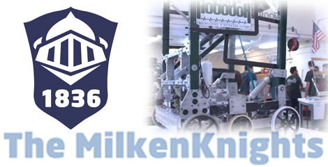 robotics club logo and photo of a robot