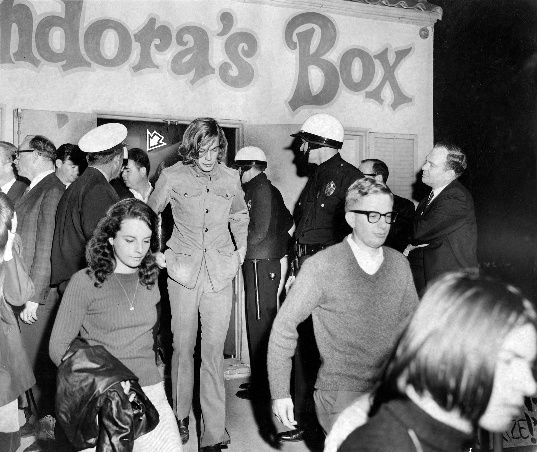 Crowd
dispersed at Pandora's Box (1966)