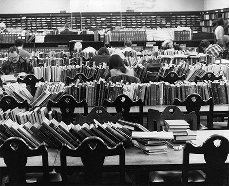 overcrowded Central Library, circa 1970s