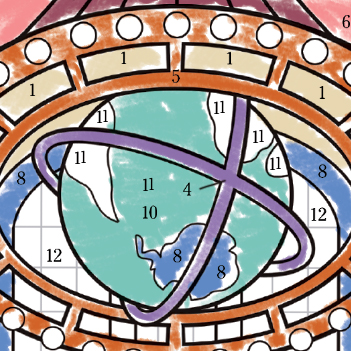 coloring page of globe 