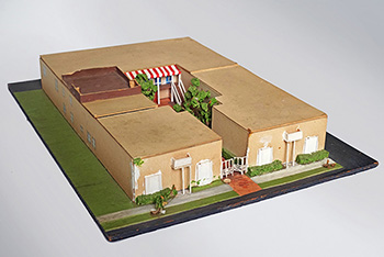 color photo of alternate view of model of the theatre by Charles Taylor