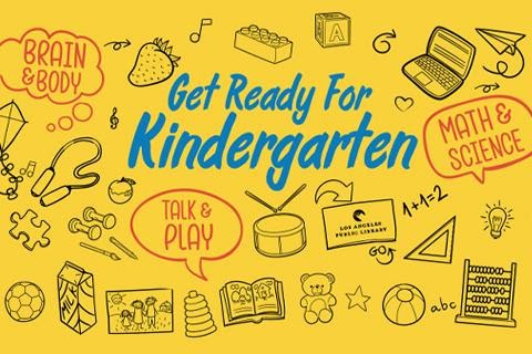 drawings of school supplies on a yellow background