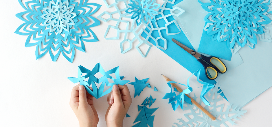 making paper snowflakes