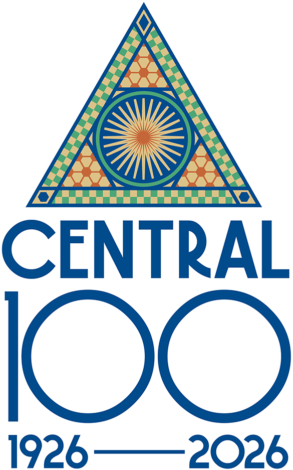 Central 100 logo of the lapl pyramid