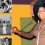Collage of woman smiling, holding photographs against white, plum, olive green background.