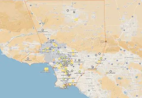 map of los angeles county