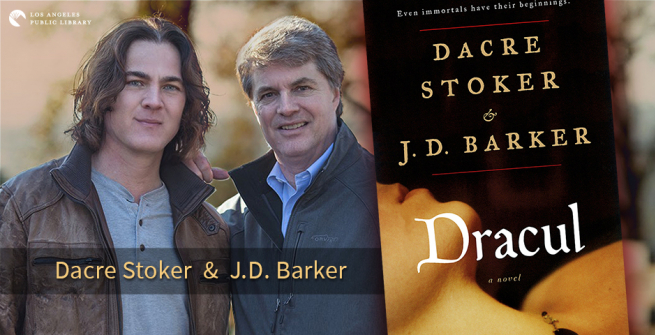 Dacre Stoker with J.D. Barker and the book Dracul
