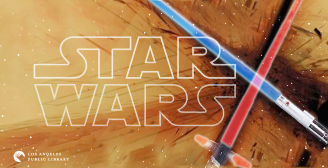 Star Wars header with lightsabers