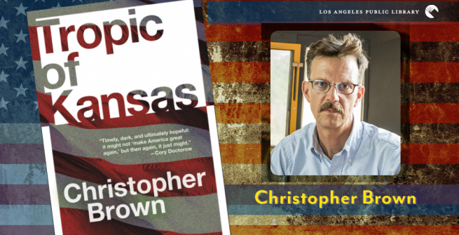 book cover of Tropic of Kansas and author photo of Christopher Brown