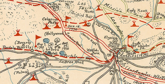 Section of Historic Map of Los Angeles