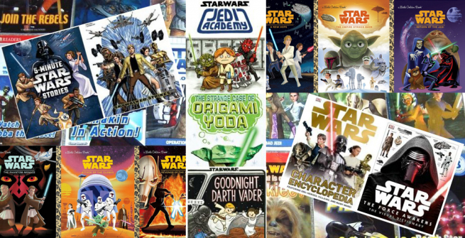 lots of star wars book covers