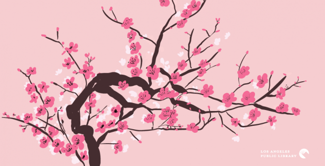 Graphic of blooming cherry blossom tree