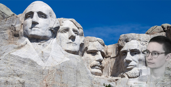 Mount Rushmore heads plus Amanda's head