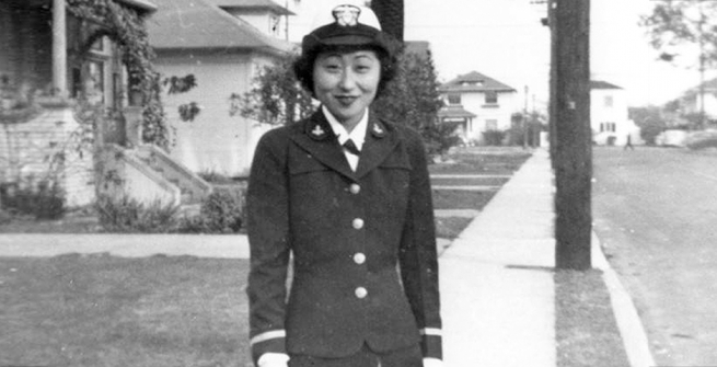 Susan Ahn Cuddy in her U.S. Navy uniform