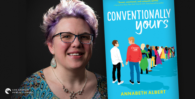 Author Annabeth Albert and her latest novel, Conventionally Yours